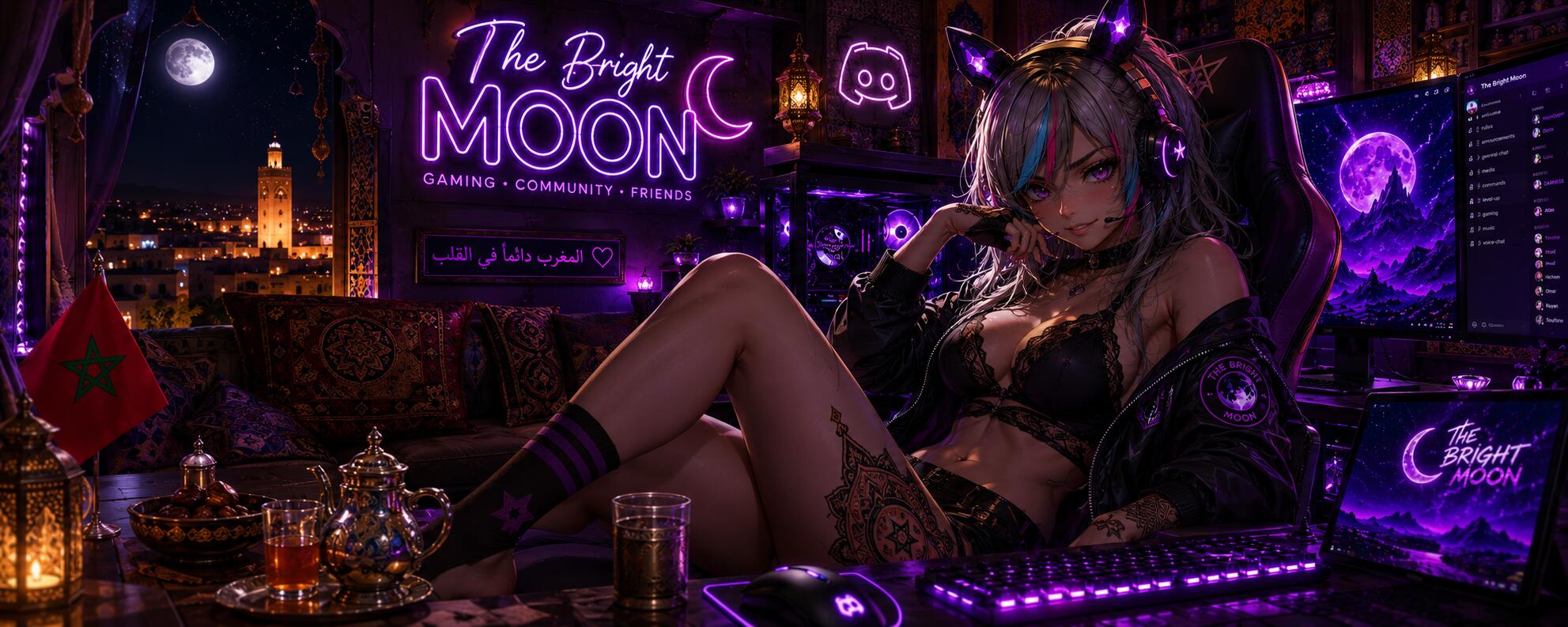 Discovery splash banner for Brightmoon #Only_Girls Discord server