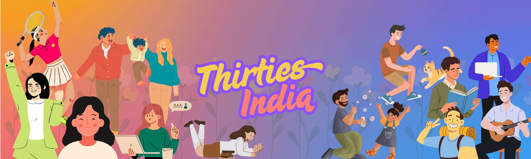 Discovery splash banner for r/ThirtiesIndia Discord server