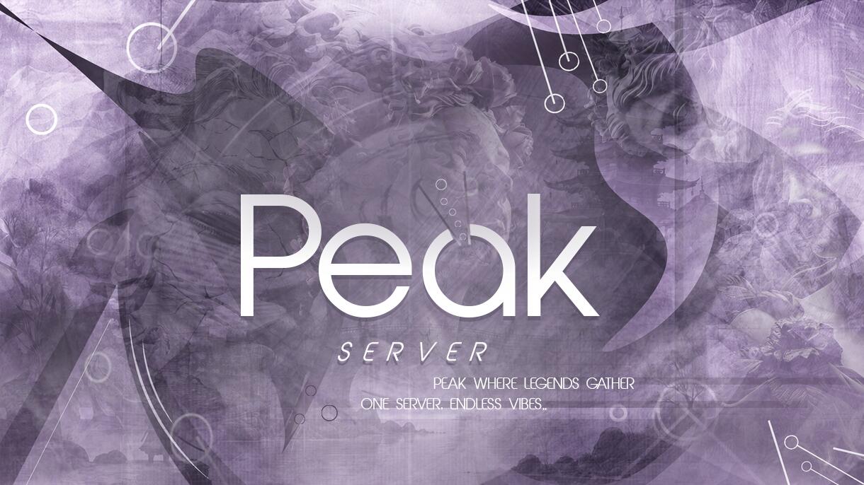 Discovery splash banner for Peak. Discord server