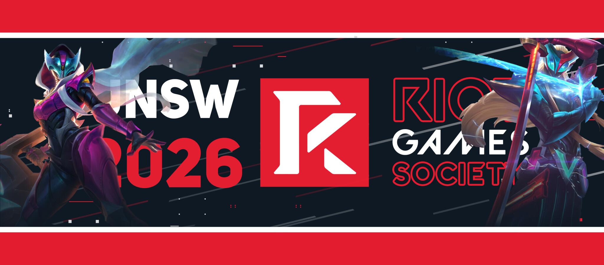 Discovery splash banner for UNSW RiotSoc Discord server