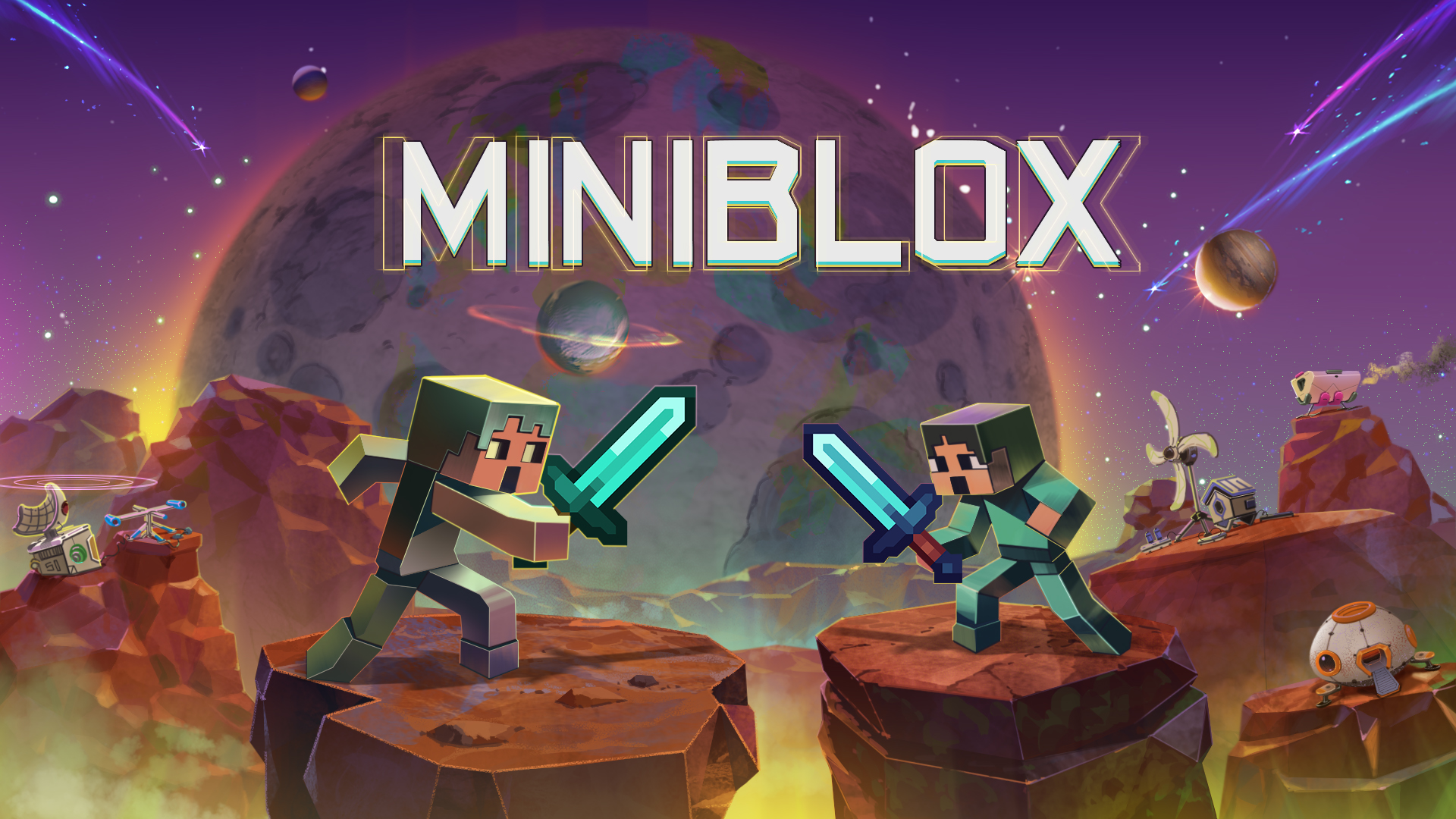 Discovery splash banner for Miniblox Discord server